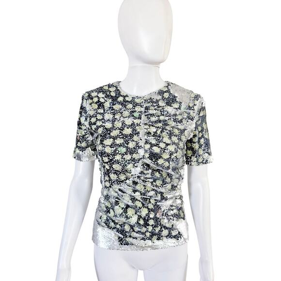 Preen by Thornton Bregazzi Sequin Gathered Top - Picture 1 of 5